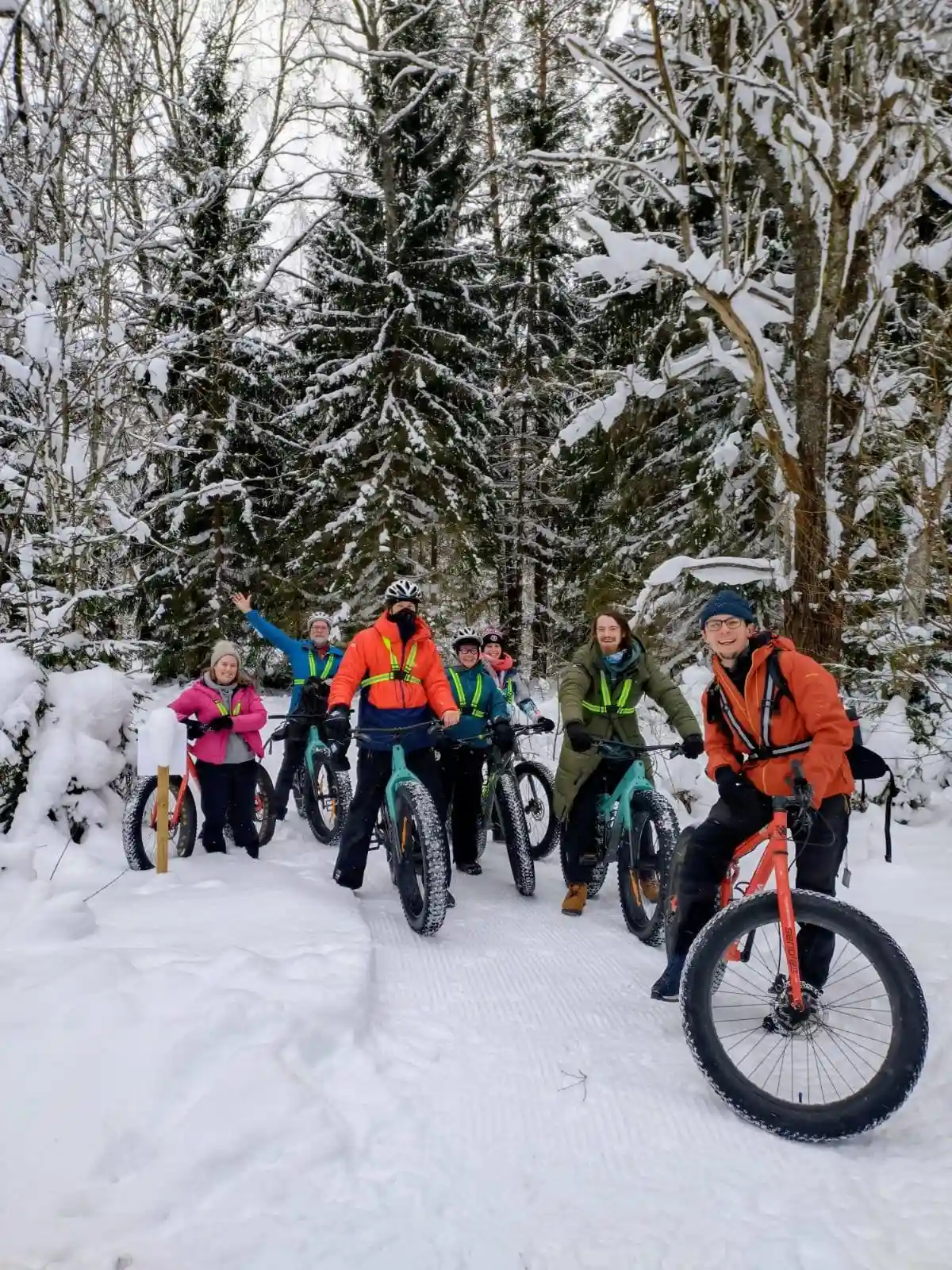 fatbike tours in estonia inwinter forest