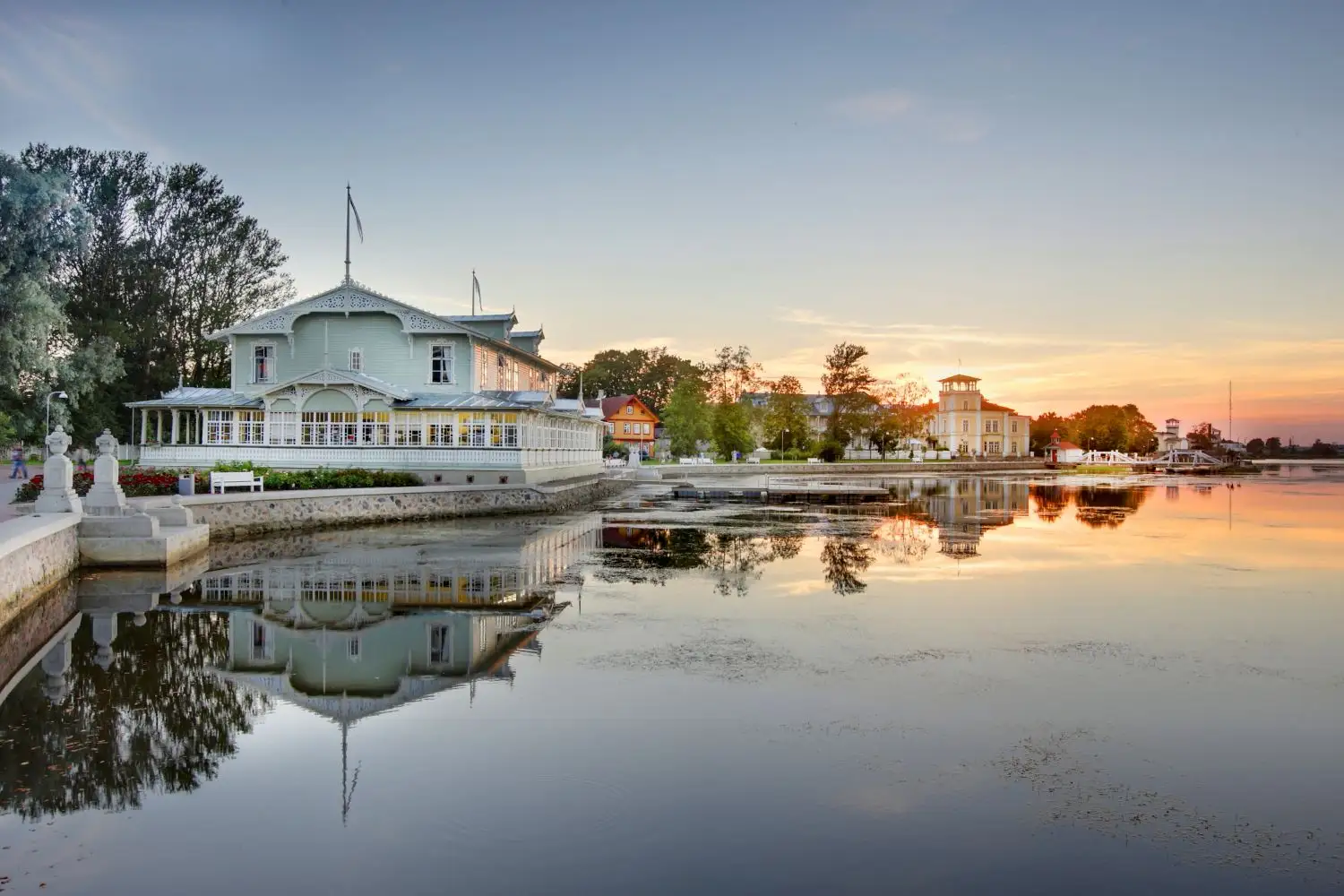 estonia coastal village sunset reflection haapsalu