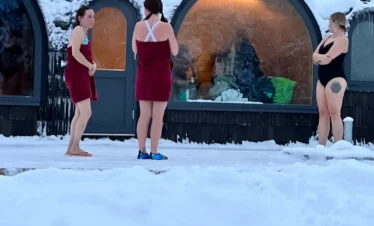 igloo ice swimming estonia winter