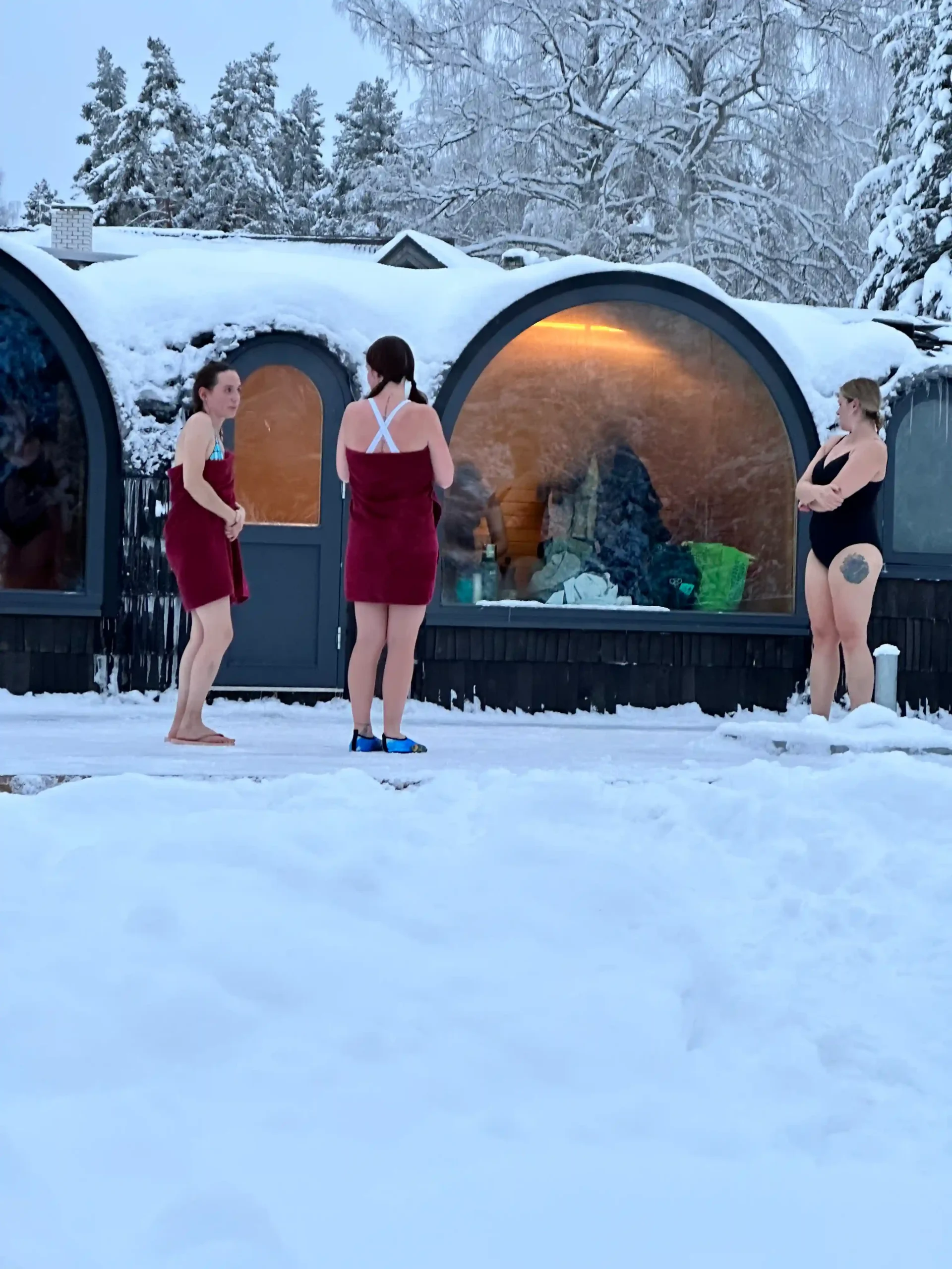 igloo ice swimming estonia winter
