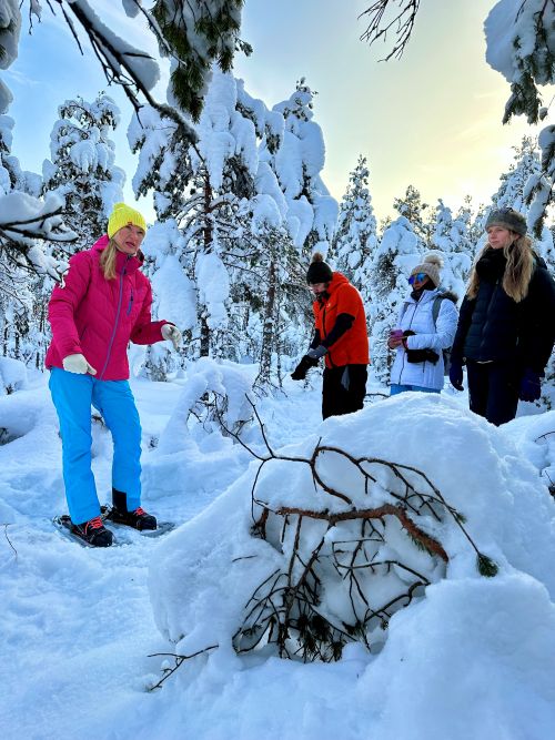 Schneeschuhe Wanderung in Estland.