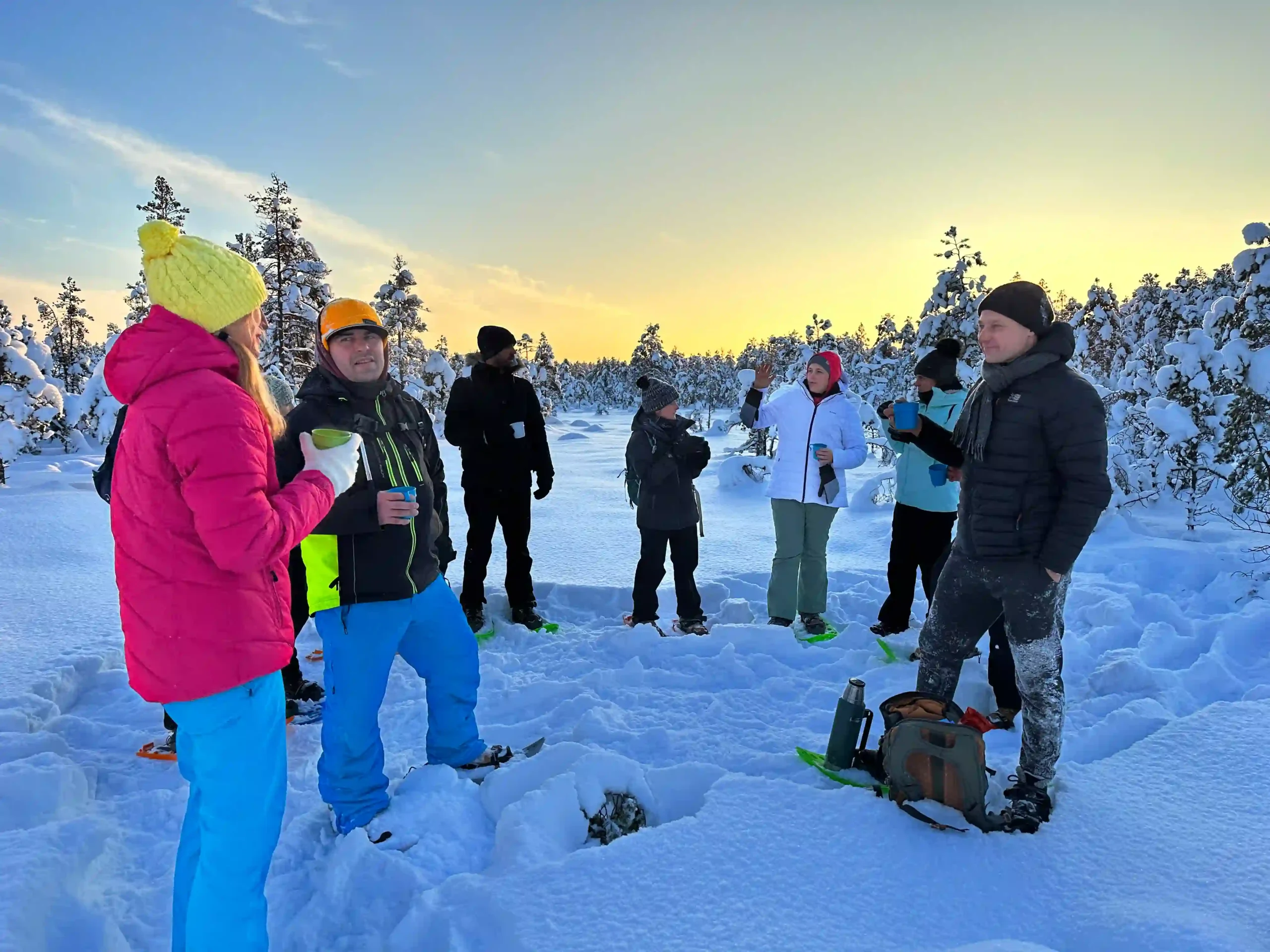 snowshoe hiking bog estonia winter