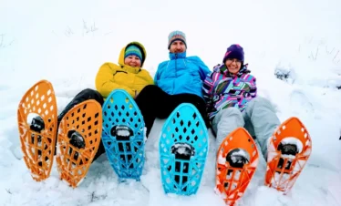 estonia winter snowshoe hiking bog