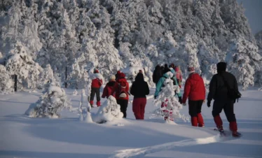 winter snowshoe hiking tour soomaa estonia
