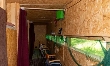 bear watching hide estonia alutaguse interior view basic