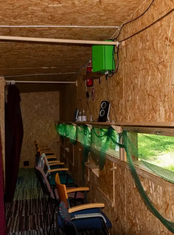 bear watching hide estonia alutaguse interior view basic