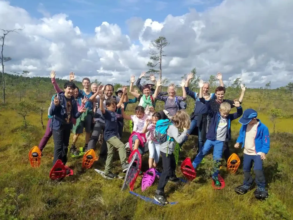 estonia bog shoeing tour group nature experience