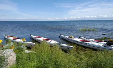 kayaks on beach estonia coast