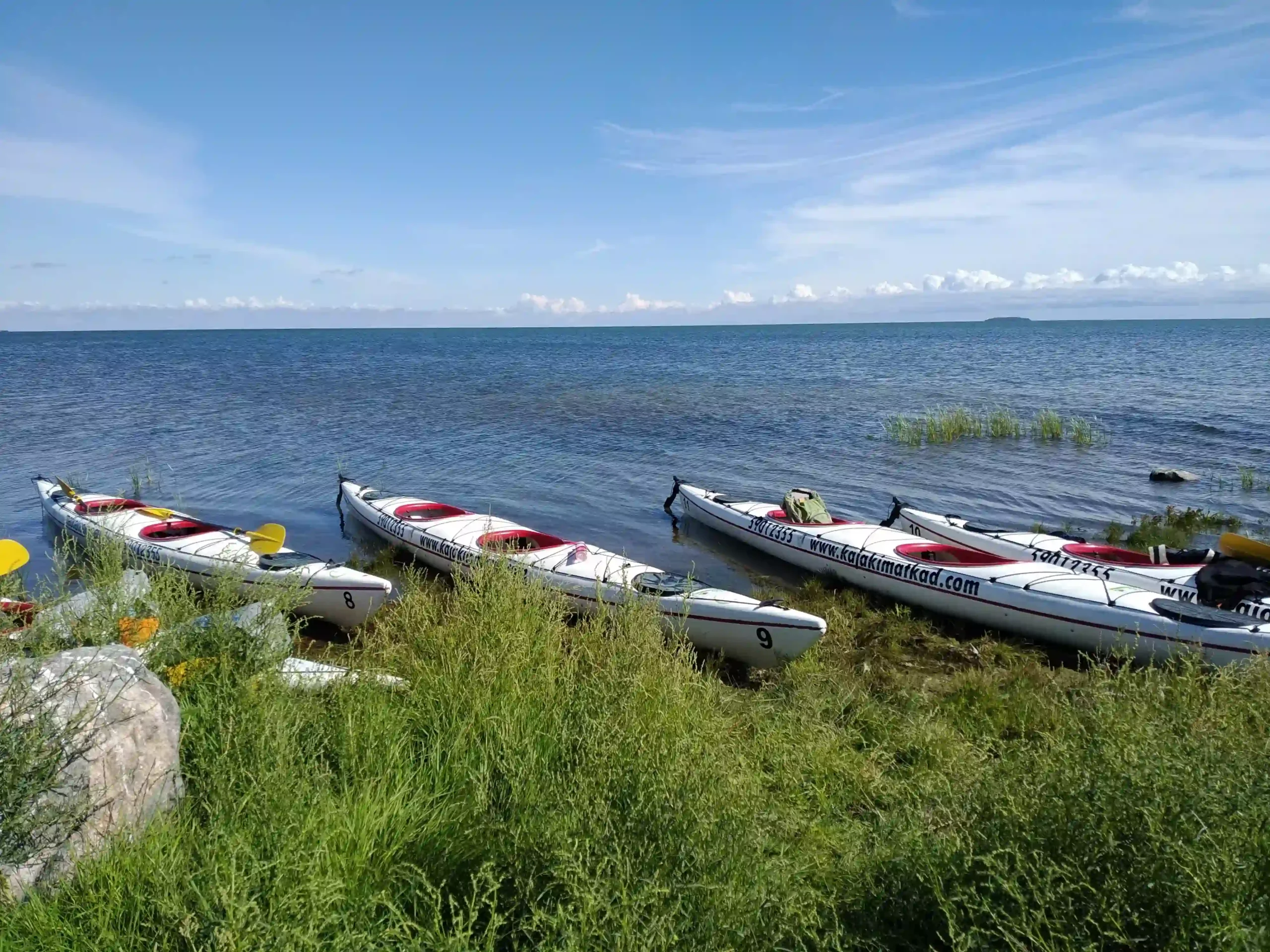 kayaks on beach estonia coast